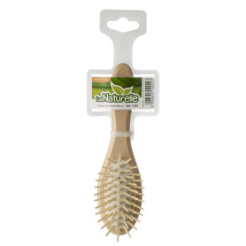 Hair brush wooden beech, small, oval, wooden needles, antistatic, travel IPPA - 1