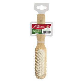 Hair brush wood ash, rectangular, plastic needles IPPA - 1