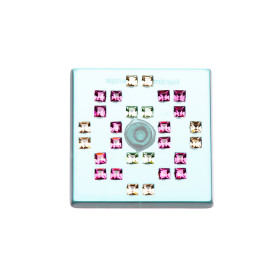 Medium size square shape brooch in Transparent Green Kosmart - 1