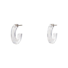 Small size round shape titanium earrings in Crystal, 2pcs. Kosmart - 1