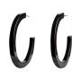 Large size round shape titanium earrings in Black, 2 pcs. Kosmart - 1