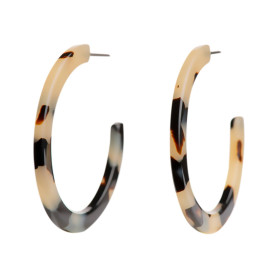 Large size round shape titanium earrings in Tokyo dark, 2 pcs. Kosmart - 1