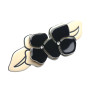 Medium size flower shape hair barrette in Black and Ivory Kosmart - 2