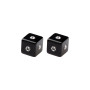 Very small size cube shape titanium earrings in black, 2 pcs. Kosmart - 3