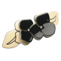 Large size flower shape hair barrette in Black and Ivory Kosmart - 2