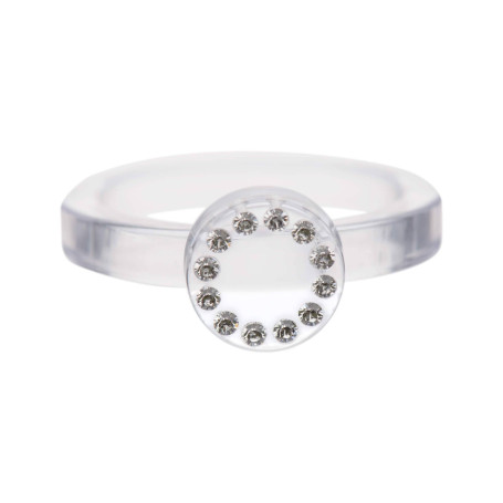 Medium size round shape Metal free ring in Crystal Kosmart - 1