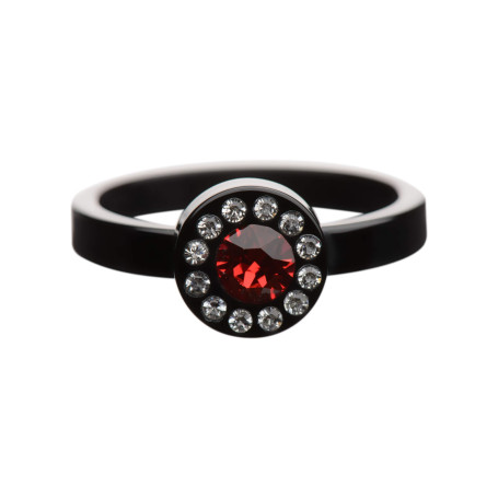 Small size round shape Metal free ring in Black Kosmart - 1