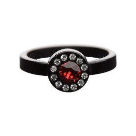 Medium size round shape Metal free ring in Black Kosmart - 1