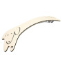 Large size dog shape Hair barrette in ivory and black Kosmart - 3