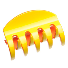 Large size regular shape Hair jaw clip in Yellow and coral Kosmart - 1