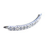 Medium size long and medium width shape hair barrette in White and Blue Kosmart - 2