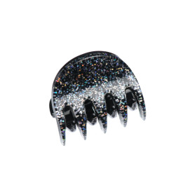 Very small size regular shape Hair claw clip in Silver glitter Kosmart - 1