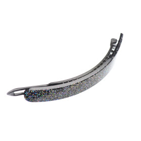 Medium size rectangular shape hair barrette in Silver glitter Kosmart - 1