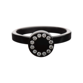 Large size round shape Metal free ring in Black Kosmart - 1