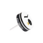 Medium size round shape Metal free earring in White and black Kosmart - 1