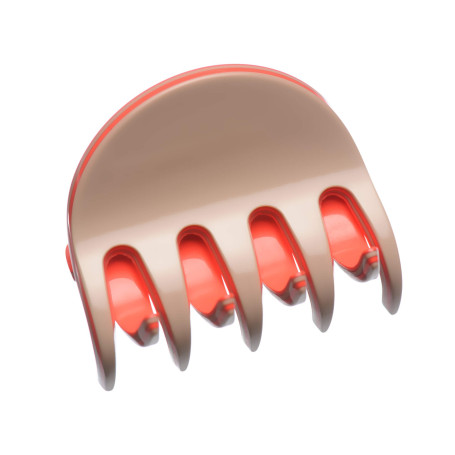 Medium size regular shape Hair jaw clip in Hazel and coral Kosmart - 1