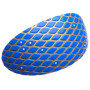 Extra large size oval shape Hair barrette in Fluo electric blue and gold Kosmart - 1