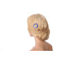 Small size round shape Hair clip in Blue and white Kosmart - 5