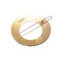 Small size round shape Hair clip in Dark brown demi and gold Kosmart - 2