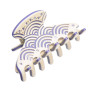 Medium size regular shape Hair jaw clip in Ivory and violet Kosmart - 1