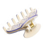 Medium size regular shape Hair jaw clip in Ivory and violet Kosmart - 2