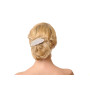 Large size oval shape Hair barrette in Ivory and violet Kosmart - 7