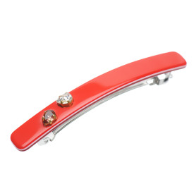 Small size rectangular shape Hair barrette in Marlboro red and white Kosmart - 1