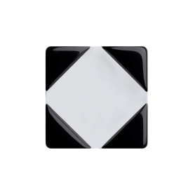 Medium size square shape Metal free earring in Black and white Kosmart - 1