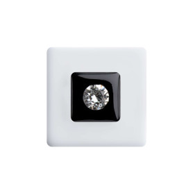 Medium size square shape Metal free earring in Black and white Kosmart - 1