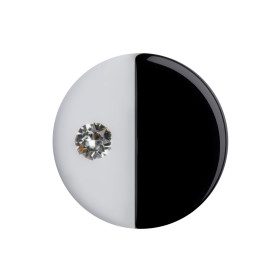 Medium size round shape Metal free earring in Black and white Kosmart - 1