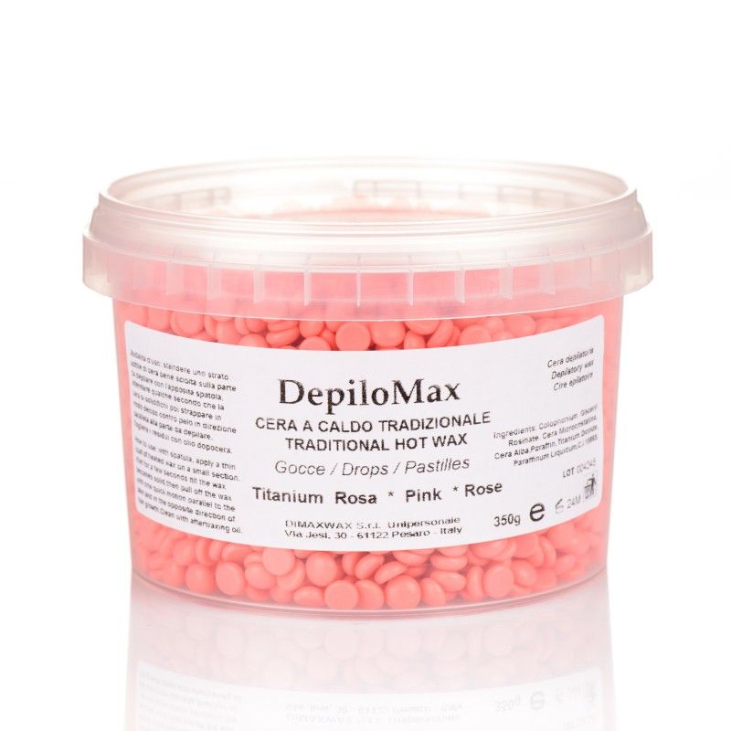 350 gr./indelis rožinis karštas "extra" vaškas lašeliais depiliacijai DIM - 1