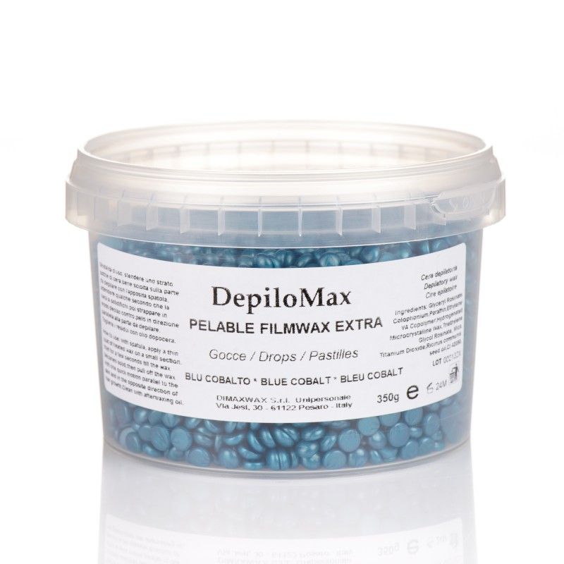 350 gr./indelis mėlynojo kobalto karštas FILMAX vaškas lašeliais depiliacijai DIM - 1