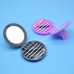 Pink reusable silicone kit with mirror Comwell.pro - 6