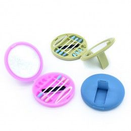 Pink reusable silicone kit with mirror Comwell.pro - 8
