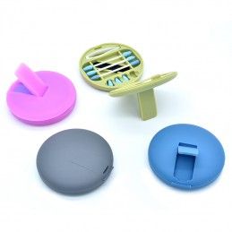 Pink reusable silicone kit with mirror Comwell.pro - 9