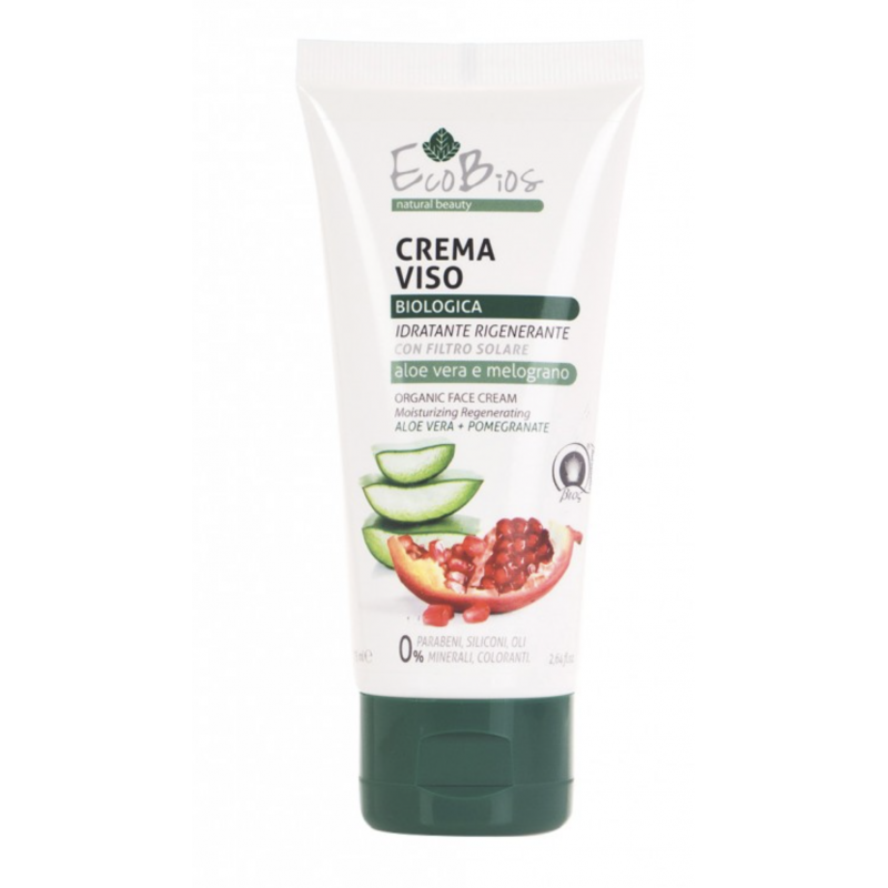 EcoBios Aloe & Pomegranate Organic Face cream  75 ml,  moisturizing  regenereting ERBORISTICA - 1