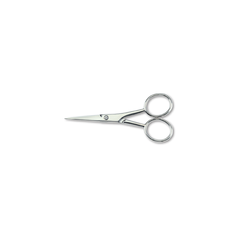 Moustache scissors carbon steel, nickel plated, straight blades  4'' Kiepe - 1