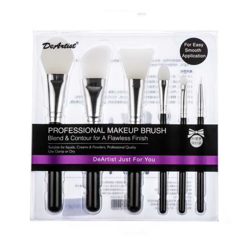 Professional Silicon Makeup Brush Set, 6 pcs Beautyforsale - 1