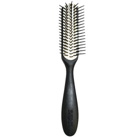 Denman black brush with white rubber pad, nylon pins