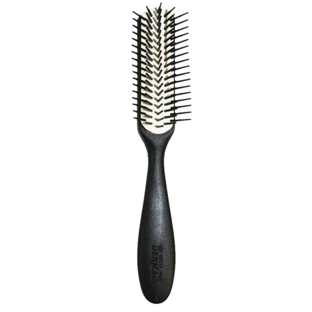 Denman black brush with white rubber pad, nylon pins DENMAN - 1