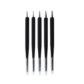 Double-Sided Silicone Dotting Pen And Brush Set, 5pcs