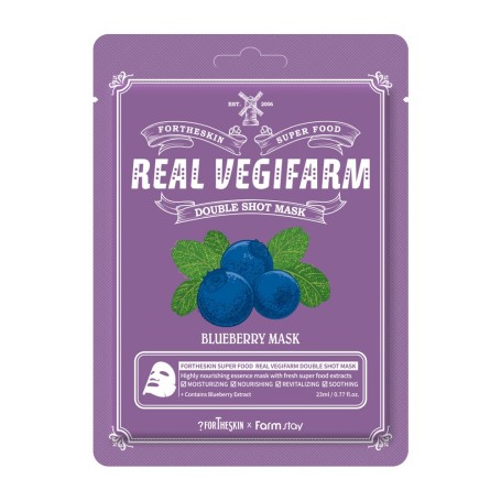 FORTHESKIN Super Food Real Vegifarm Double Shot Mask - Blueberry, 23ml