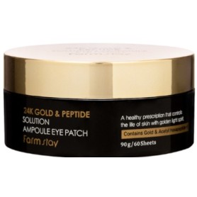 Farmstay 24K Gold & Peptide Solution Ampoule Eye Patch, 90g