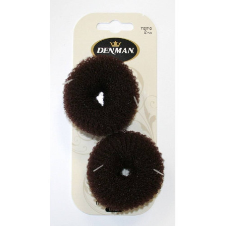 2pc Mini Bun Ring Brown *NEW* DENMAN - 1