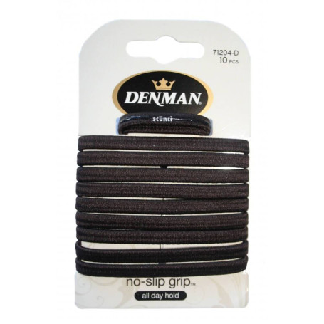 10 pk No Slip Elastics Brown DENMAN - 1